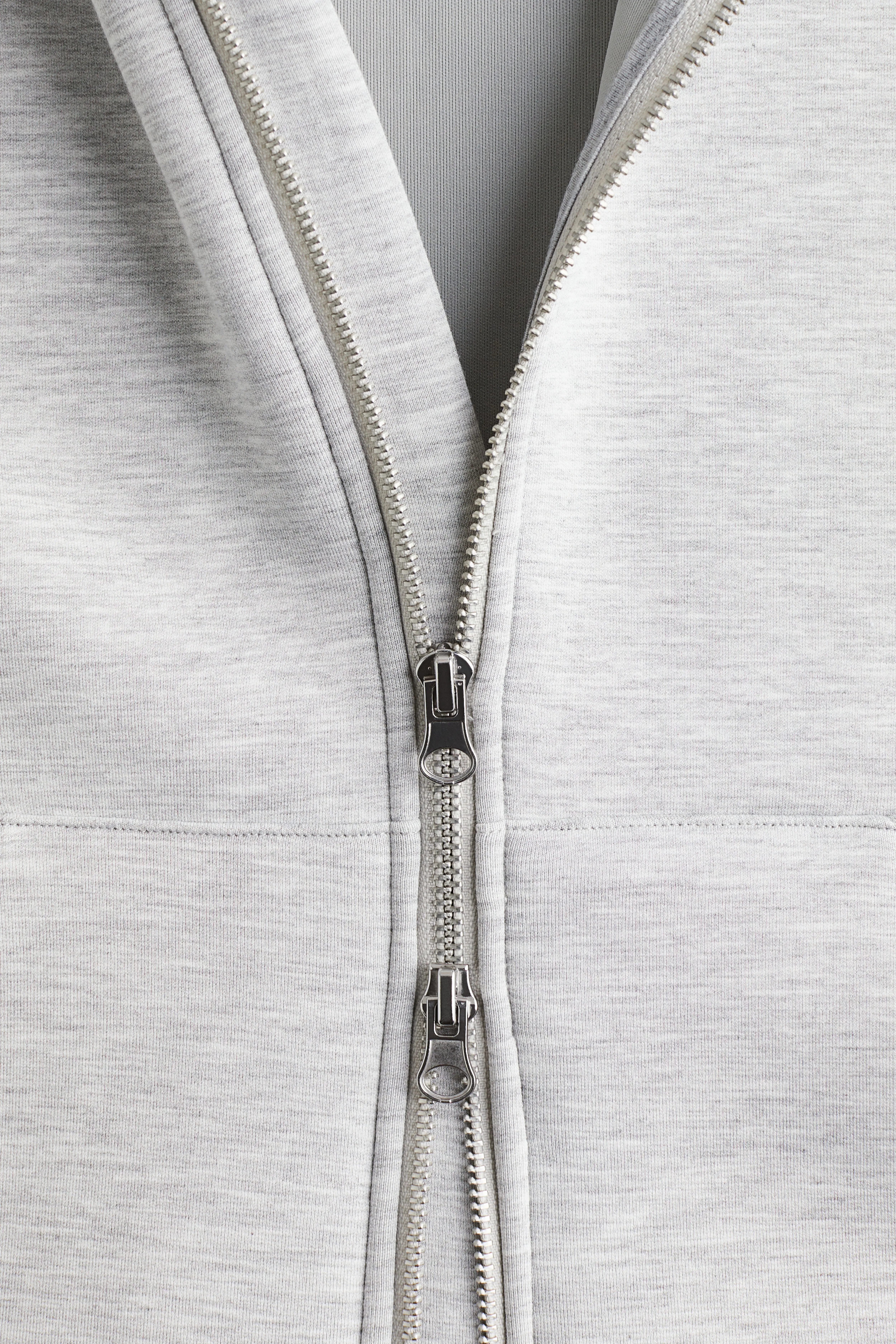 Scuba zip-through hoodie - Long sleeve - Regular length - Light grey marl - Kids | H&M GB