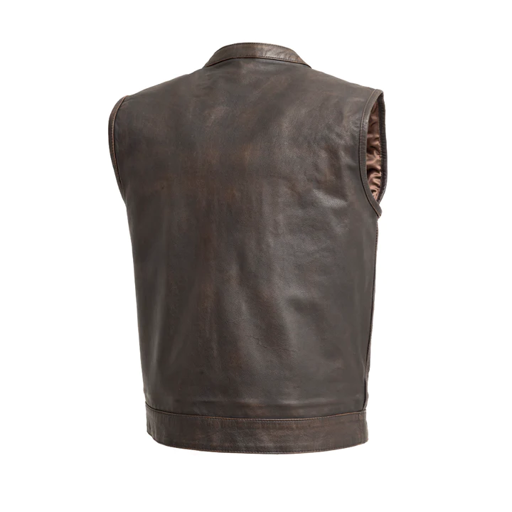 Sharp Shooter Men’s Motorcycle Leather Brown Vest