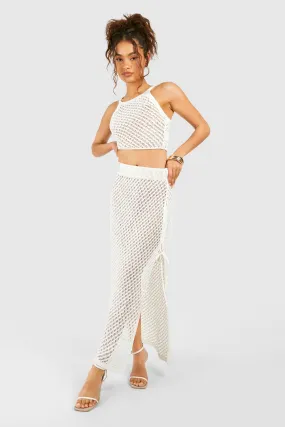 Skirt Co-ords | Crochet Crop Top And Midi Skirt | boohoo