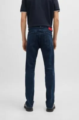 Slim-fit jeans in blue-black stretch denim