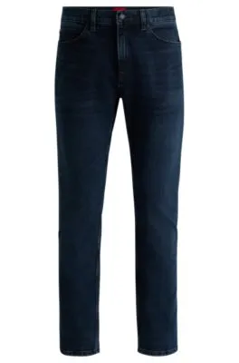 Slim-fit jeans in blue-black stretch denim