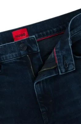 Slim-fit jeans in blue-black stretch denim