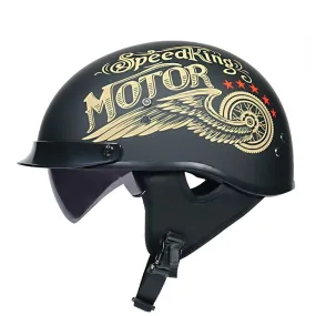 Speed King Vintage Half Face Biker Helmet / DOT Certification Head Protection Helmet in Rock Style