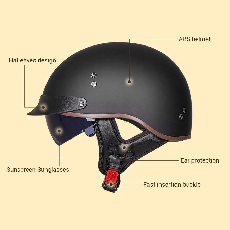 Speed King Vintage Half Face Biker Helmet / DOT Certification Head Protection Helmet in Rock Style