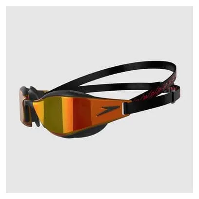 Speedo Fastskin Hyper Elite Mirrored Swimming Goggles Black Red