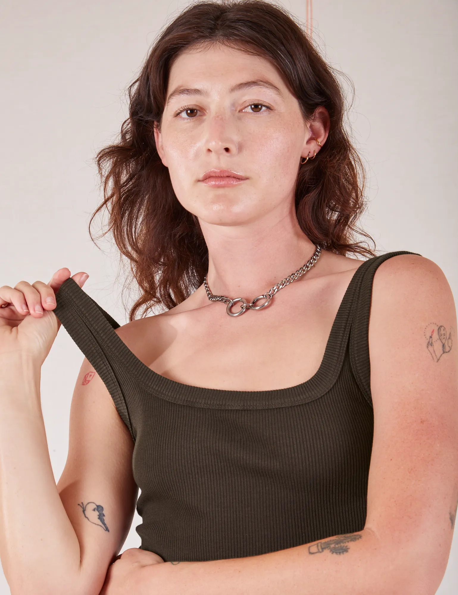 Square Neck Tank - Espresso Brown