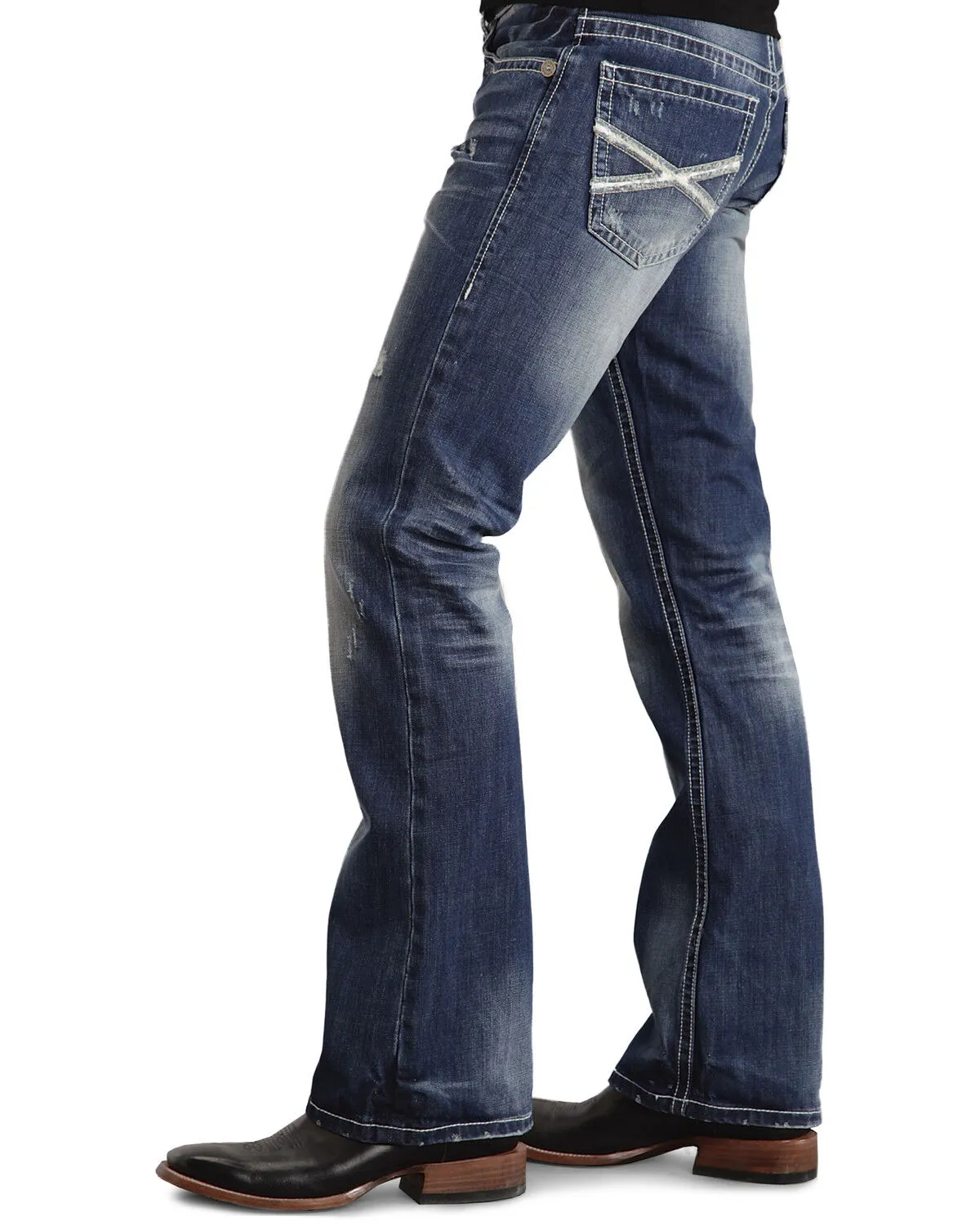 Stetson Rock Fit Bold X Stitched Jeans - Big & Tall