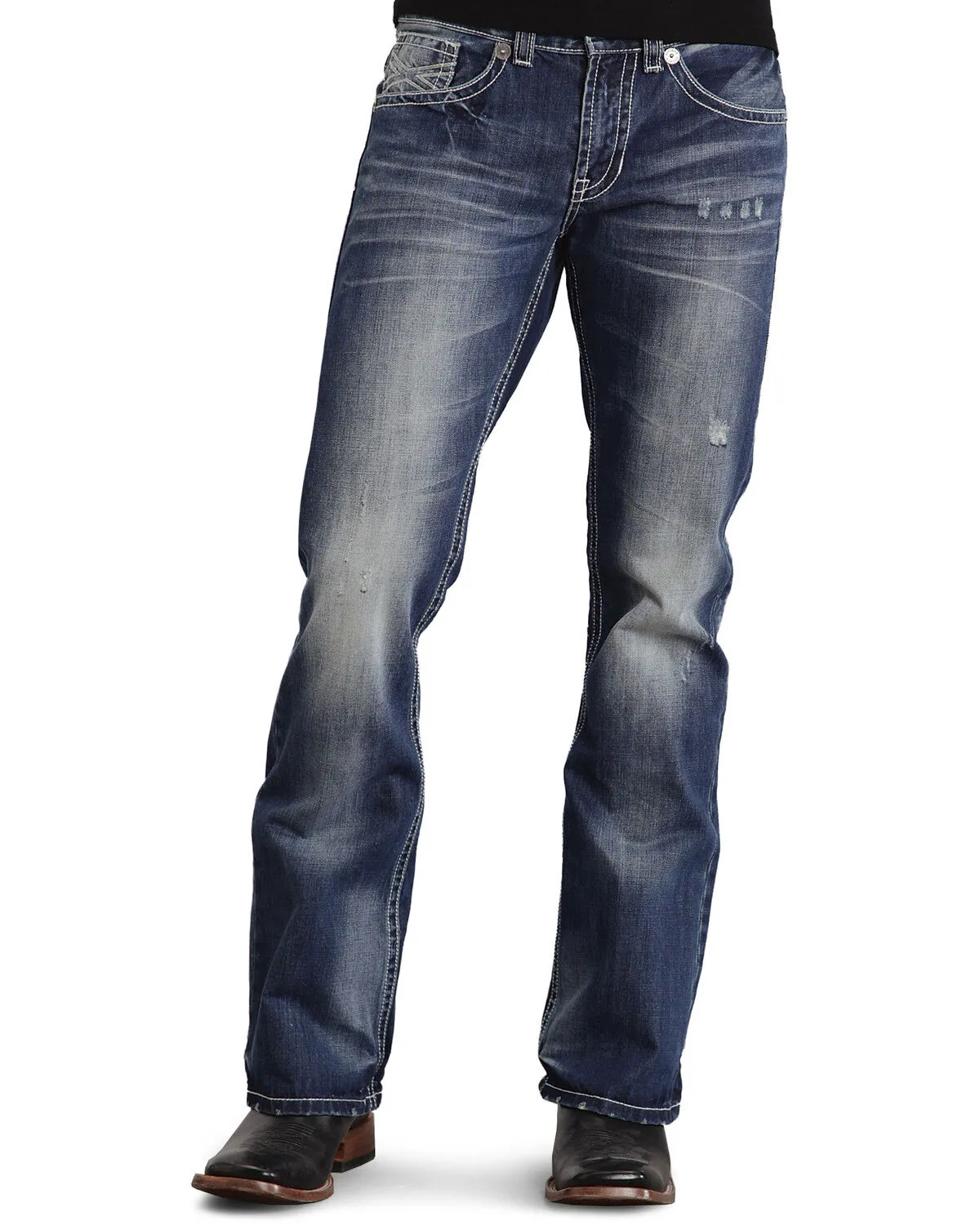 Stetson Rock Fit Bold X Stitched Jeans - Big & Tall