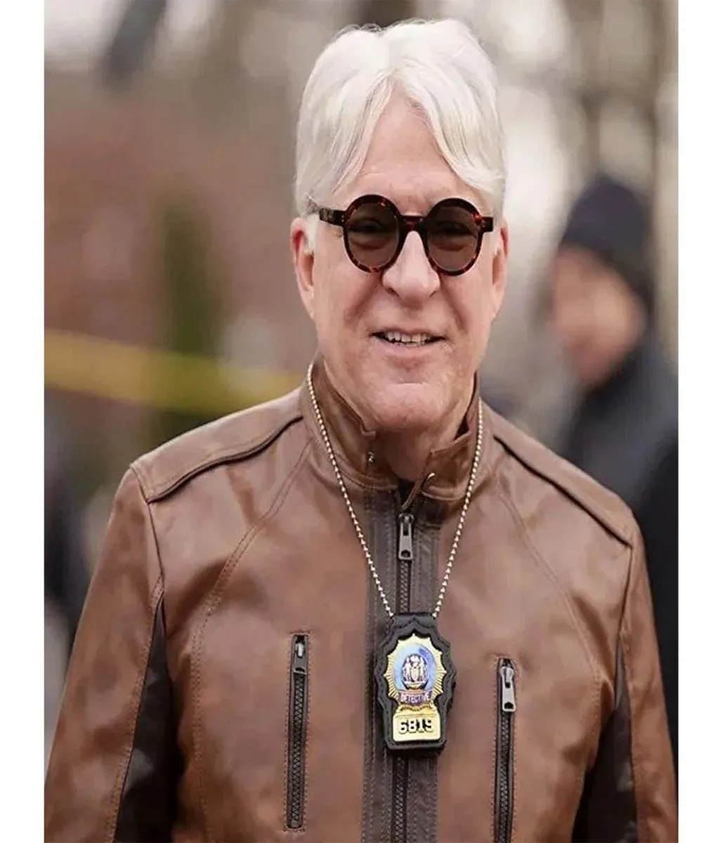 Steve Martin Only Murders in the Building Brown Leather Jacket