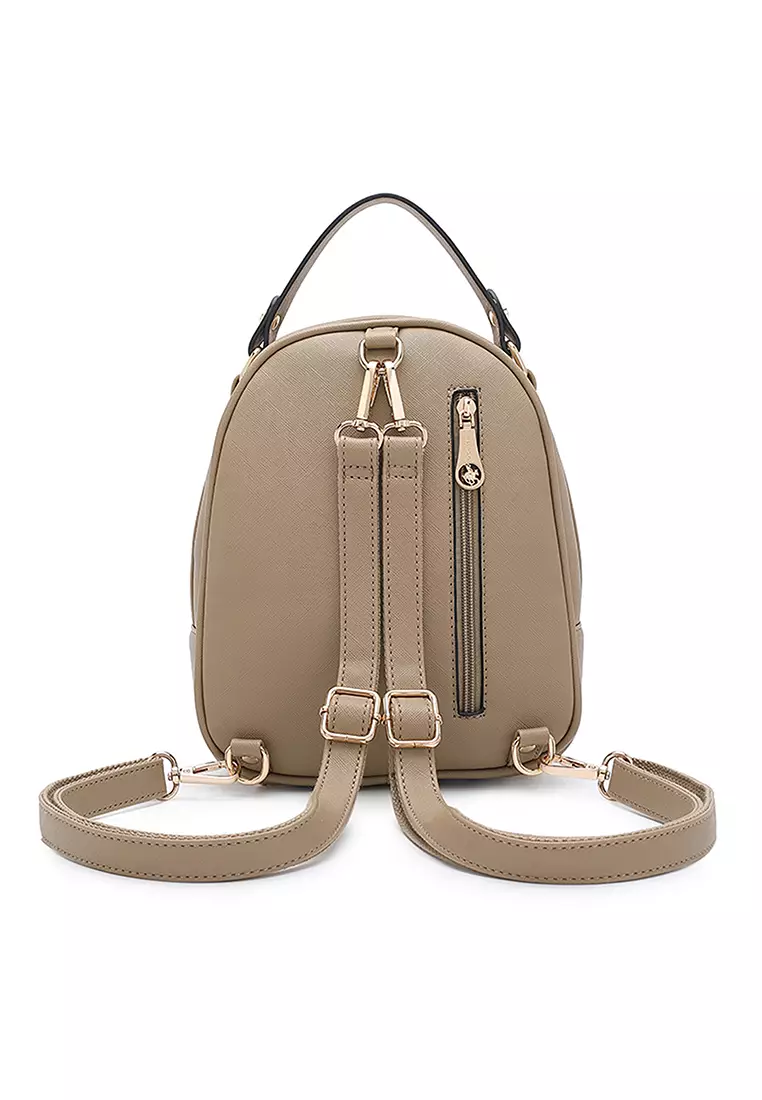 Swiss Polo Women's Casual 2-Way Backpack - Beige