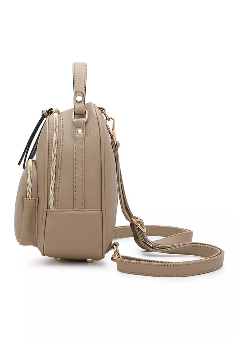 Swiss Polo Women's Casual 2-Way Backpack - Beige