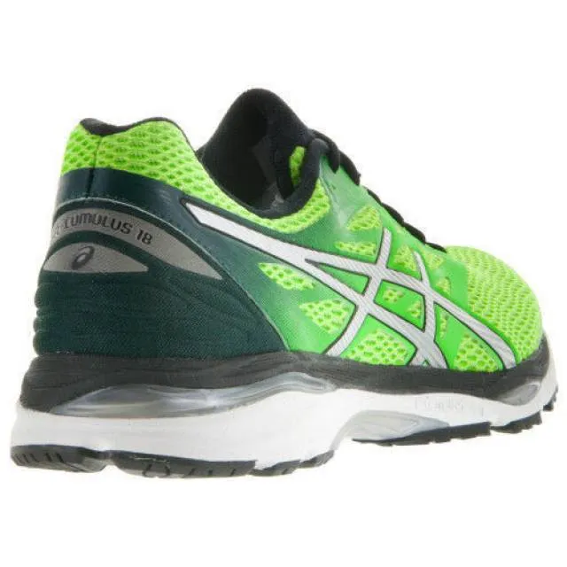 {t6c3n.8593} asics men's gel cumulus 18 running shoe green gecko *new in box*