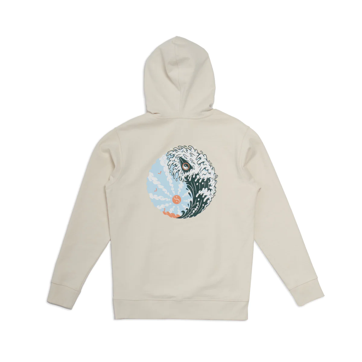 T&C Surf Designs Great Wave Hooded Fleece - Off White