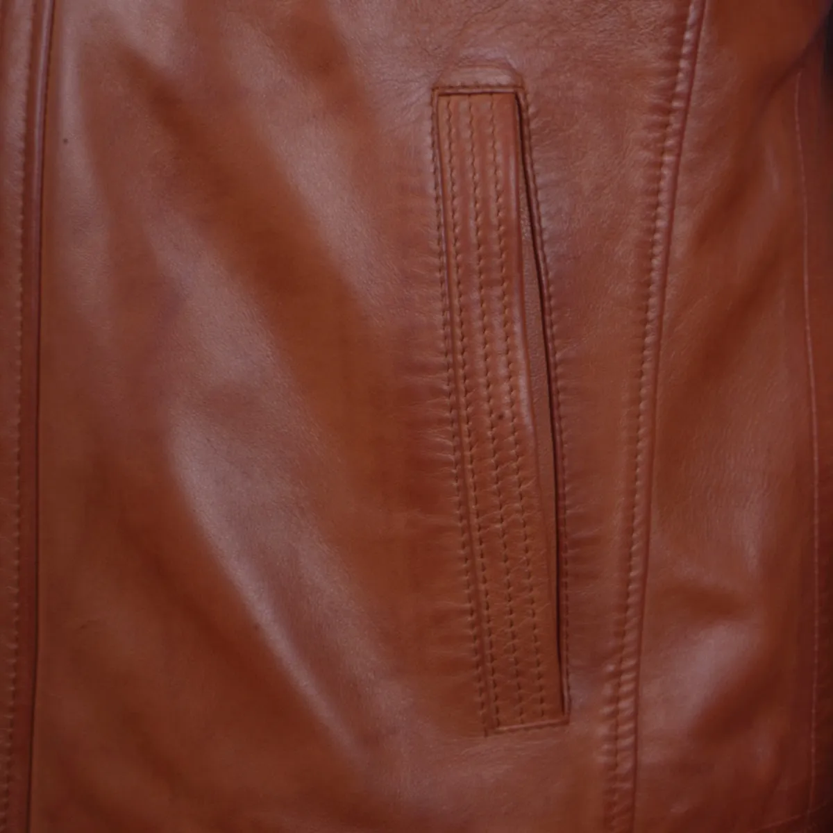 Tan Leather Regular Fit Zip Closure Jacket For Men By Brune & Bareskin