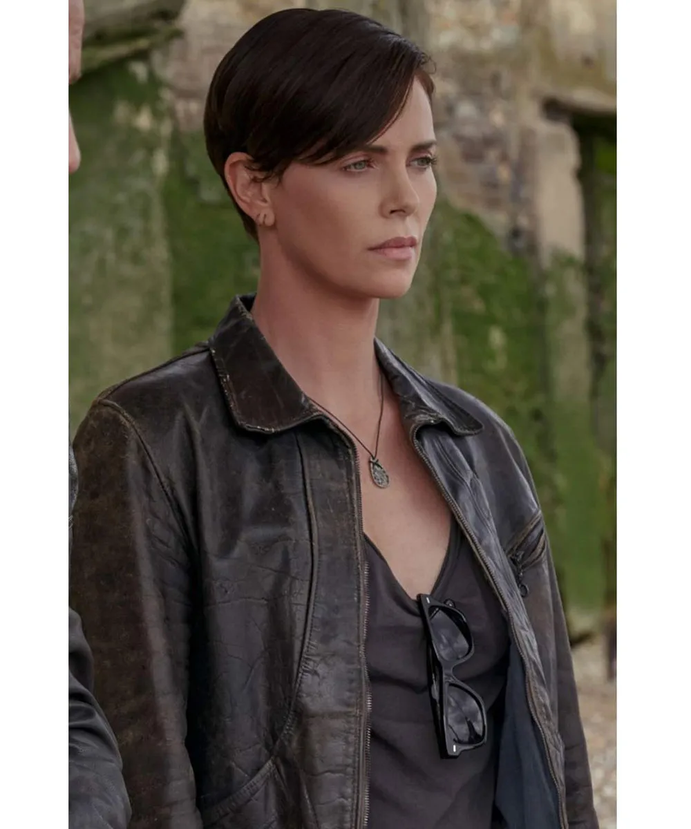 The Old Guard Charlize Theron Brown Leather Jacket