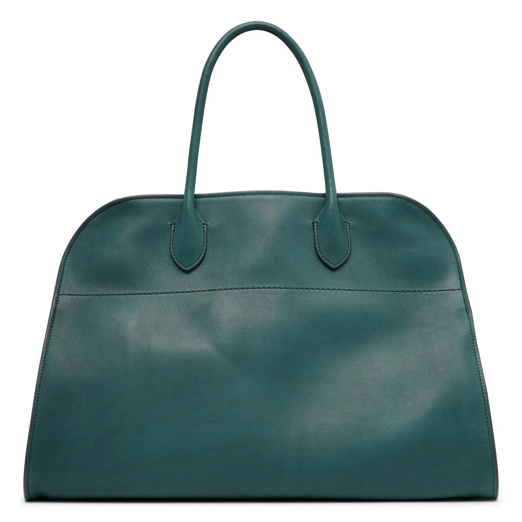 The Row Soft Margaux green leather bag