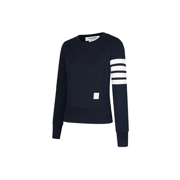     Thom Browne   Classic Four-stripe Logo Solid Color Pullover Hoodie