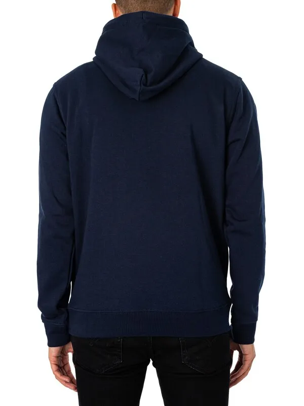 Tommy Jeans Regular Linear Logo Pullover Hoodie - Dark Night Navy