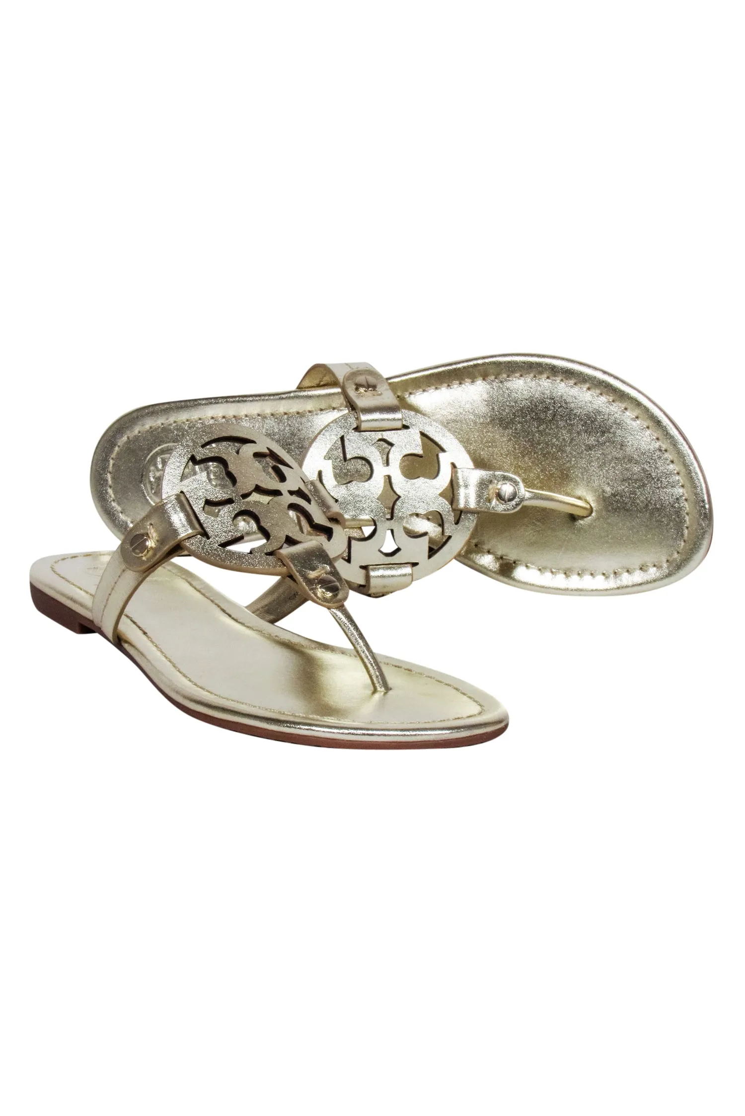 Tory Burch - Pale Gold Metallic Miller Sandals Sz 6