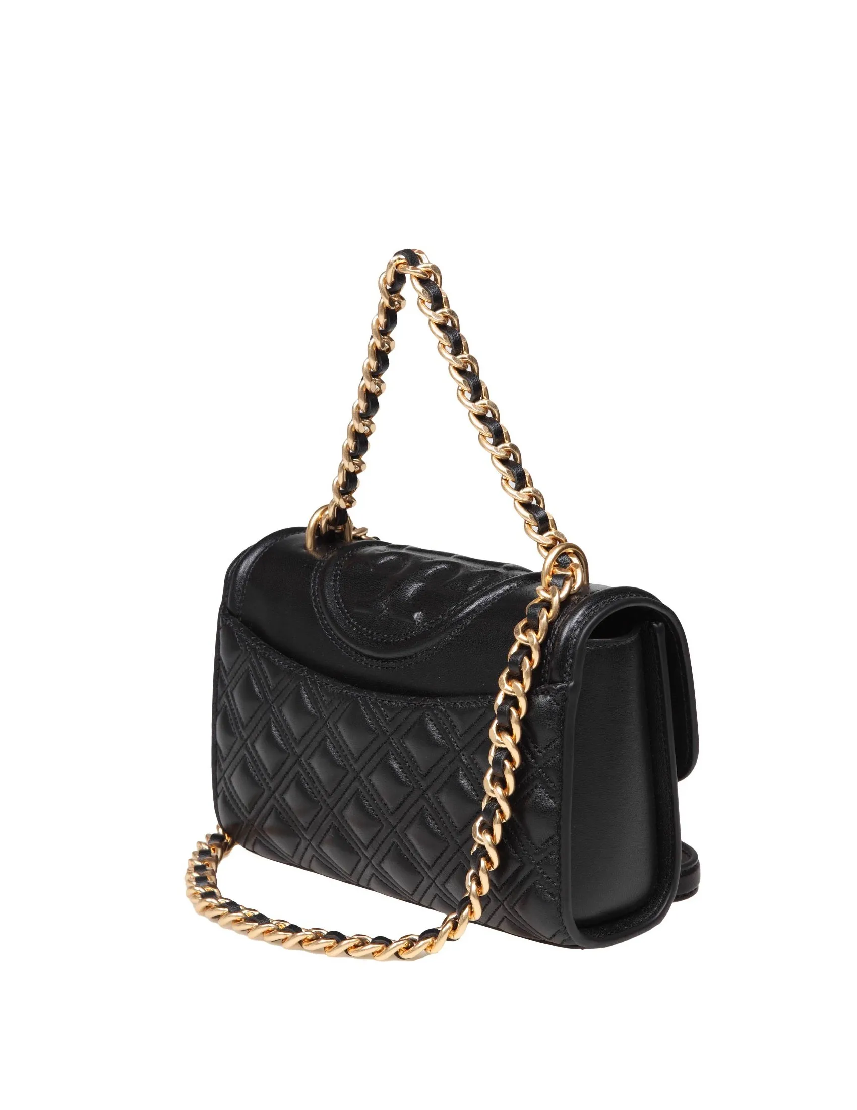 TORY BURCH SMALL FLEMING BAG IN BLACK COLOR LEATHER