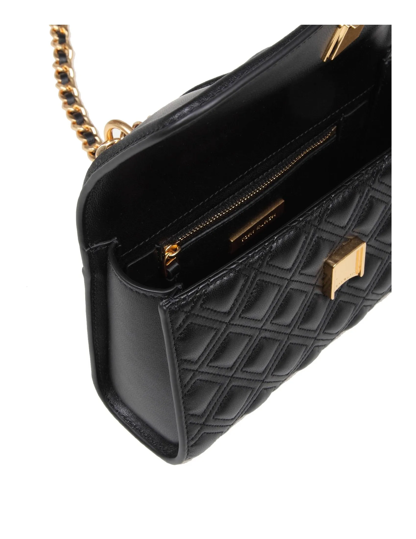 TORY BURCH SMALL FLEMING BAG IN BLACK COLOR LEATHER