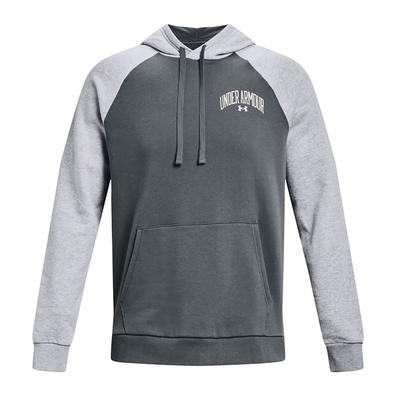 Under Armour Rival Fleece Wordmark Colourblock Hoodie - Mens - Pitch Grey/Mod Grey Light Heather/Onyx White