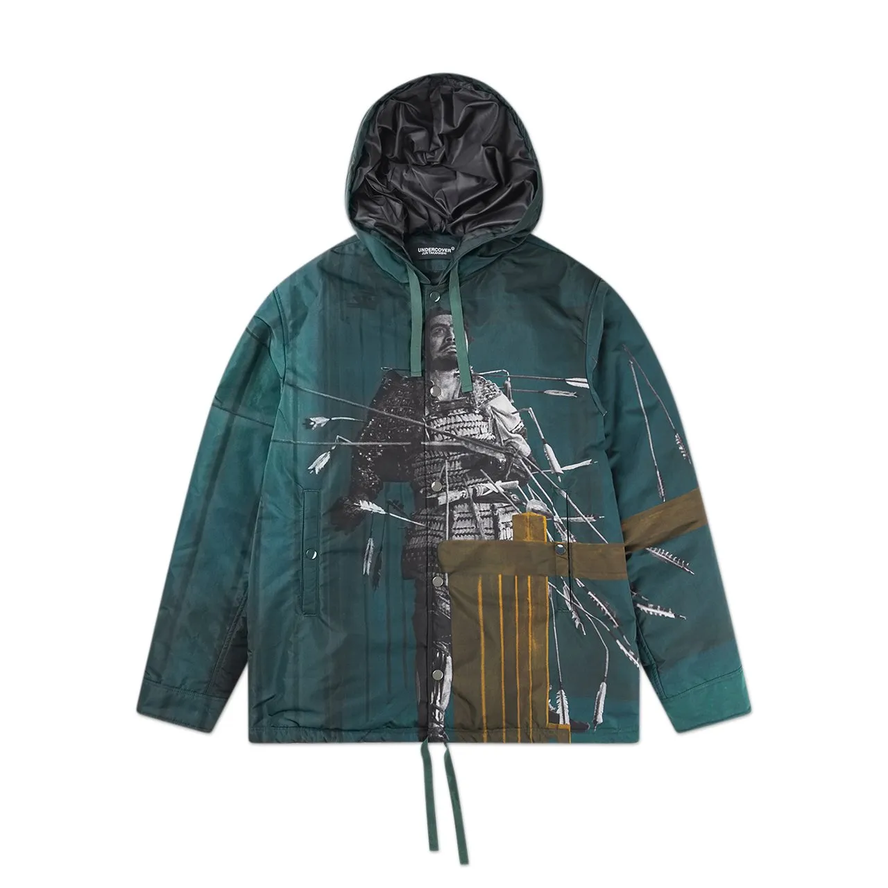 undercover 'throne of blood' hooded drawstring jacket (green)