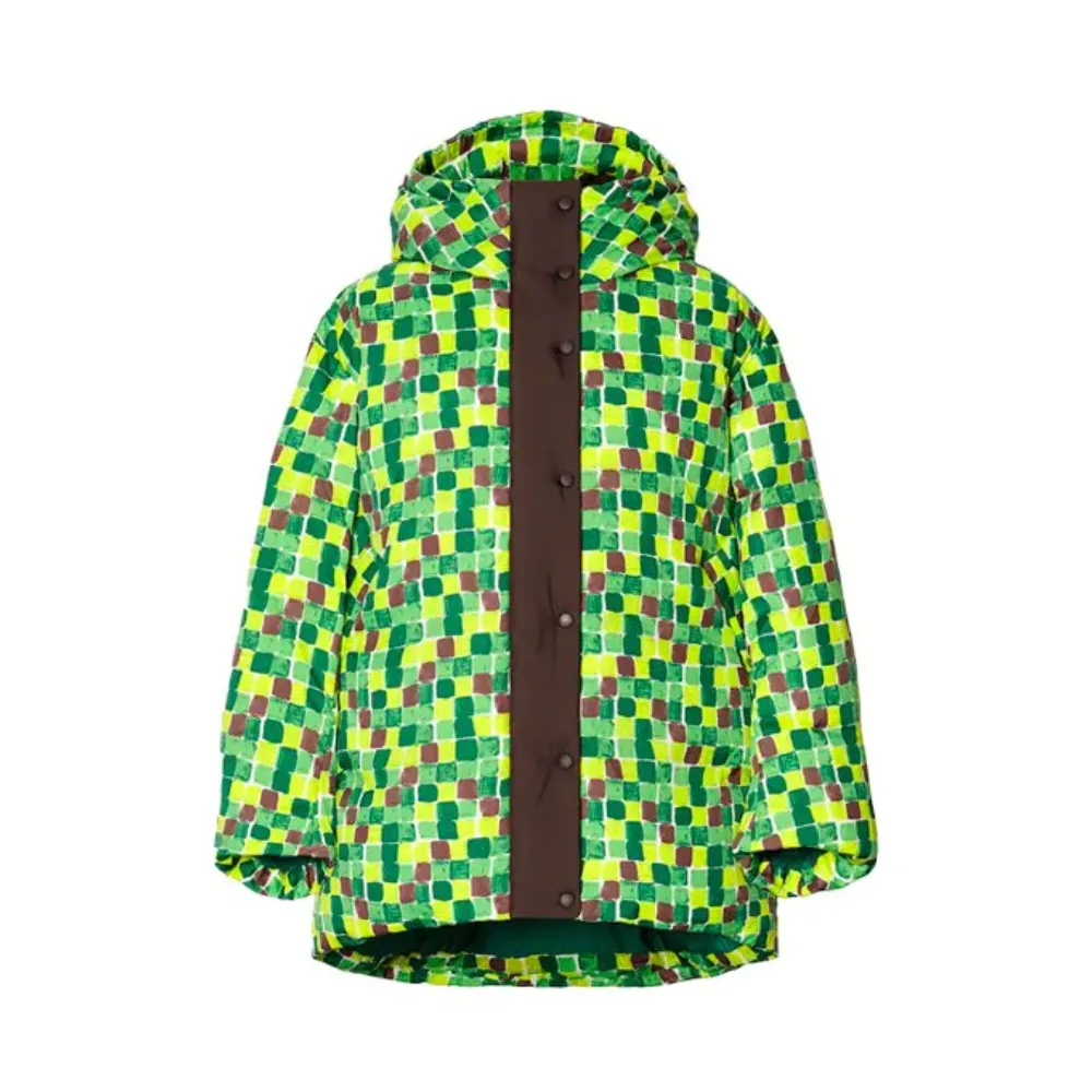 Uniqlo Marni Down Oversized Hooded Coat Marni Green Print