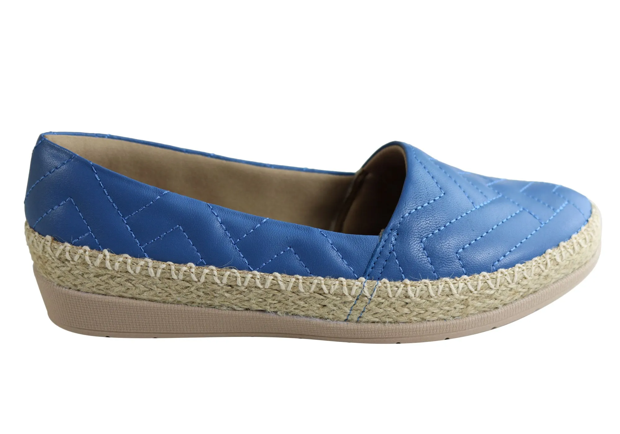 Usaflex April Womens Comfort Leather Espadrille Shoes Made In Brazil