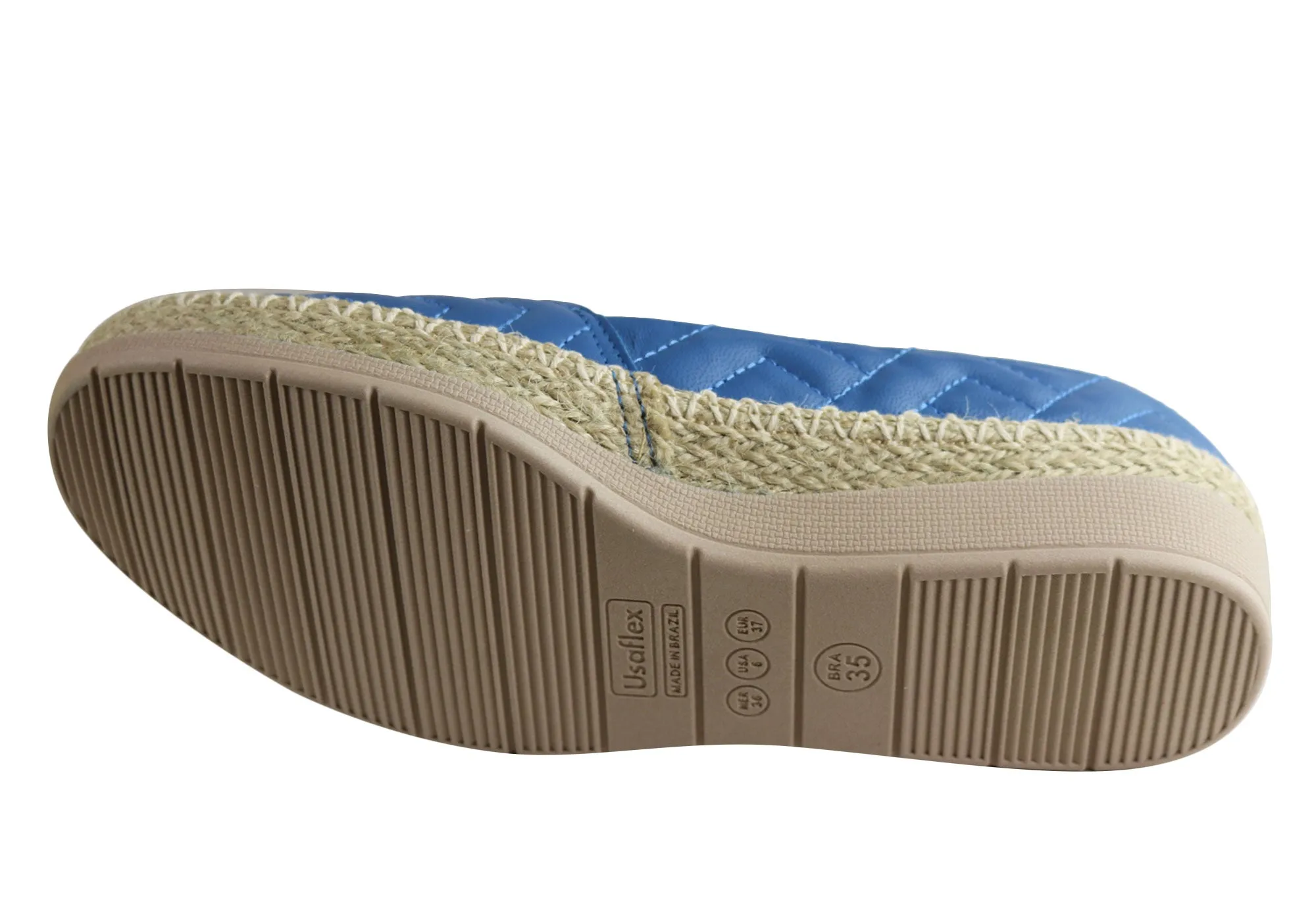 Usaflex April Womens Comfort Leather Espadrille Shoes Made In Brazil