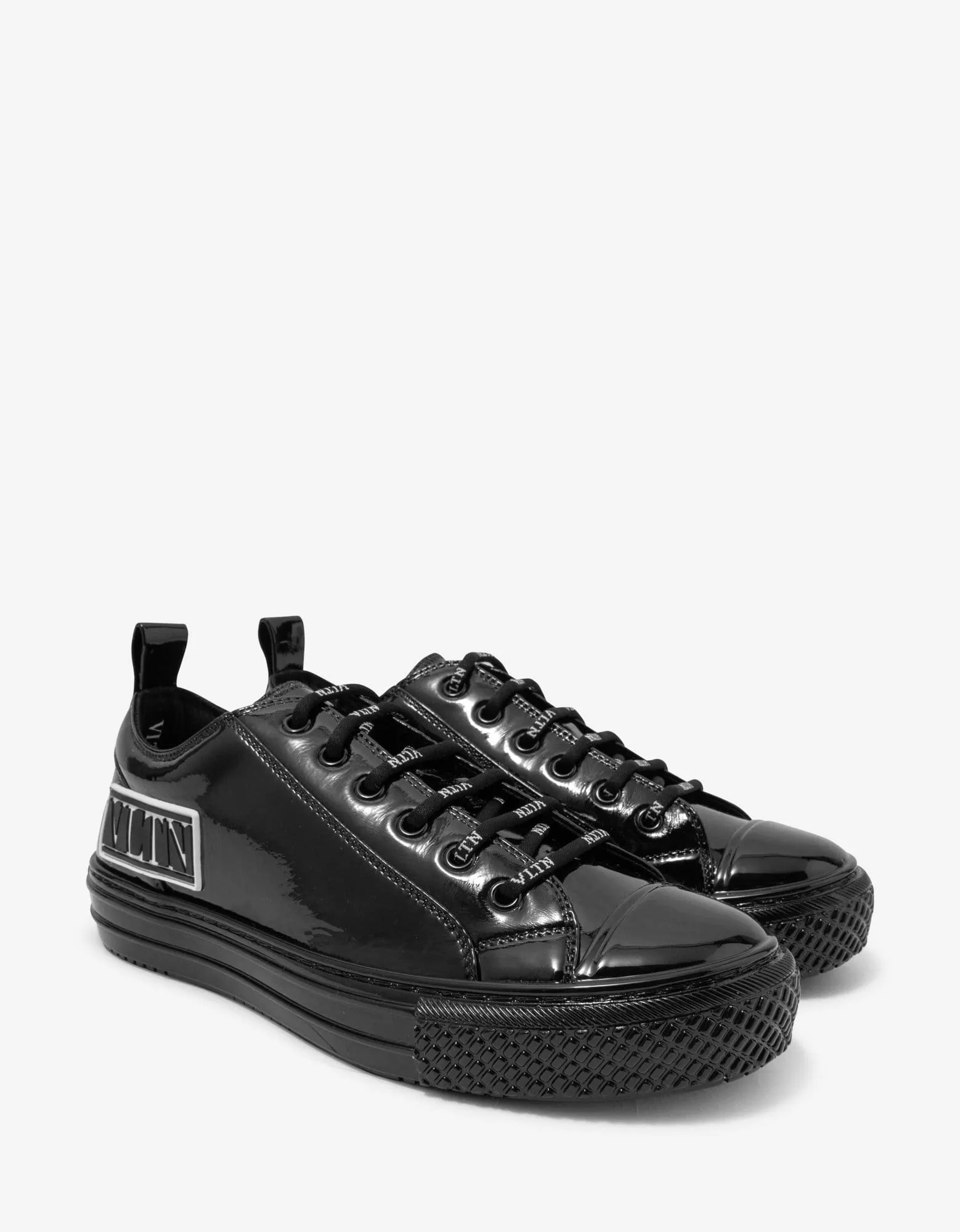 Valentino Garavani Giggies Black Patent Leather Trainers