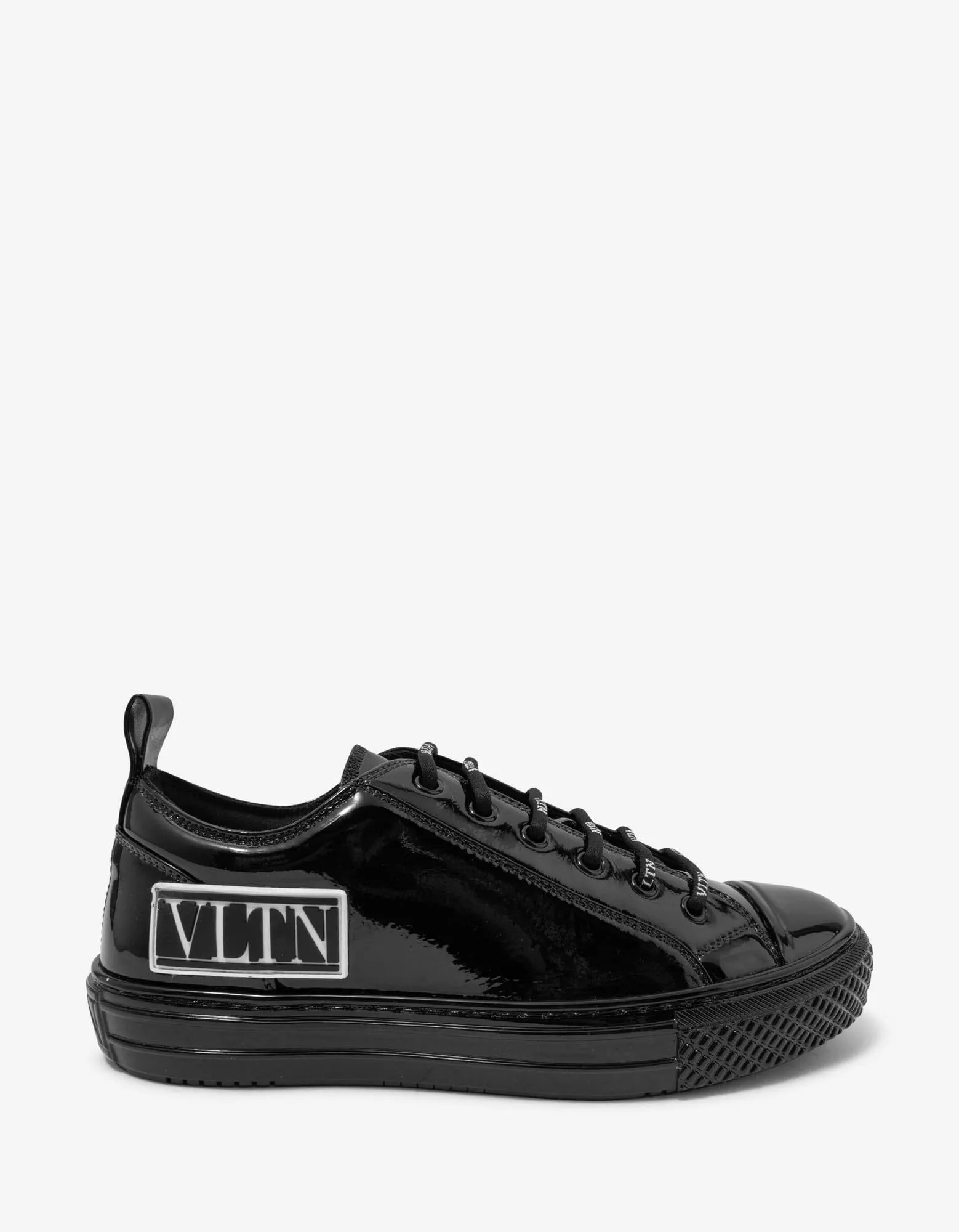 Valentino Garavani Giggies Black Patent Leather Trainers