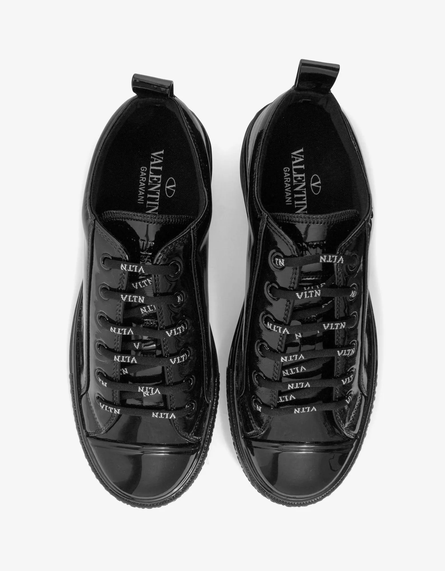 Valentino Garavani Giggies Black Patent Leather Trainers