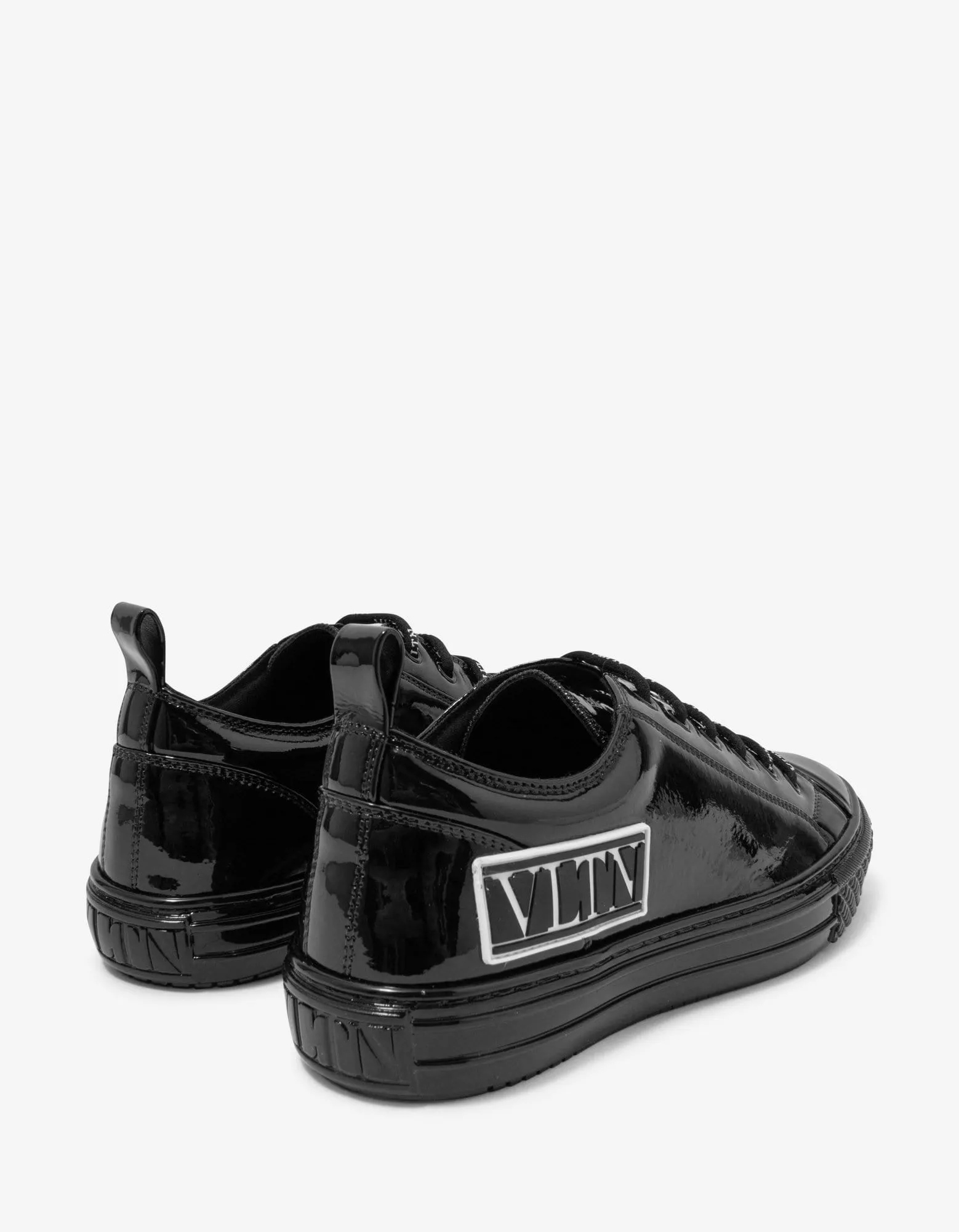 Valentino Garavani Giggies Black Patent Leather Trainers