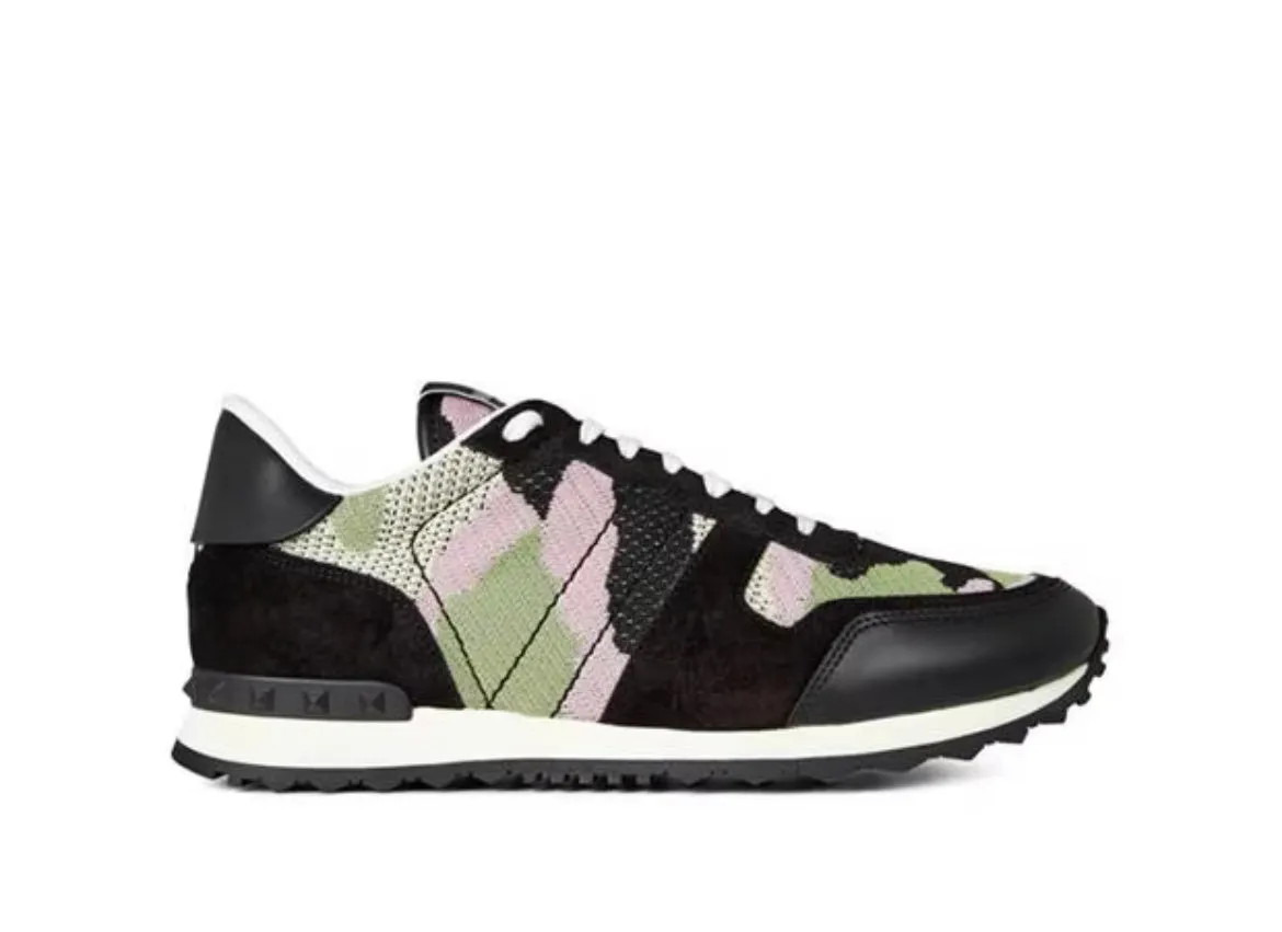 VALENTINO MESH ROCKRUNNER TRAINERS - BLACK / CAMO