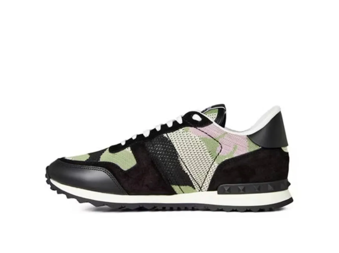 VALENTINO MESH ROCKRUNNER TRAINERS - BLACK / CAMO