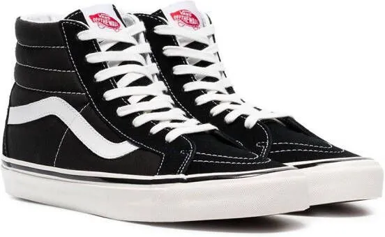 Vans black and white SK8-Hi 38 DX suede leather and canvas sneakers