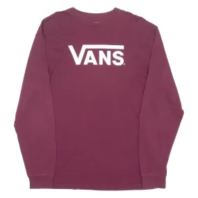 VANS Mens T-Shirt Maroon Long Sleeve Crew Neck L