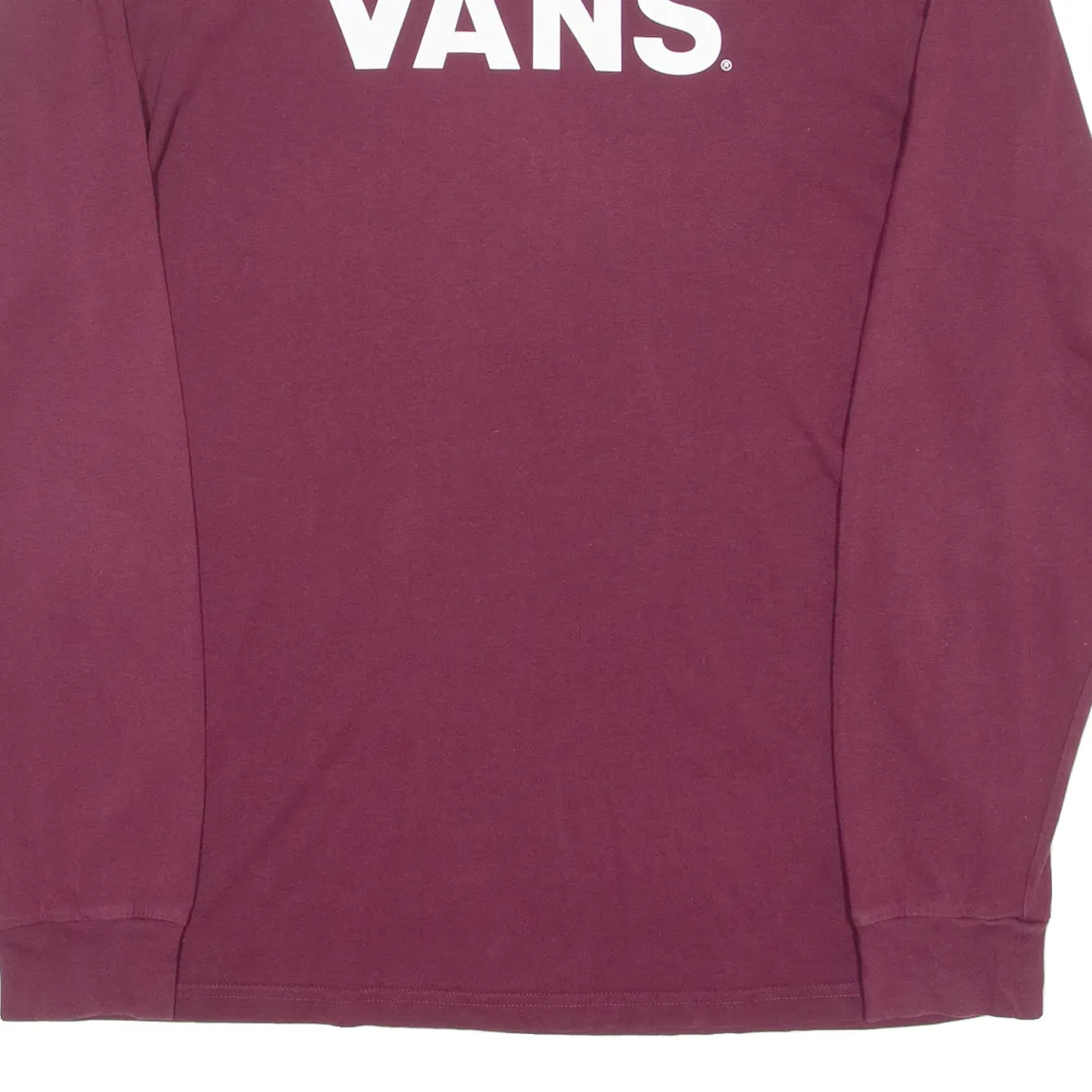 VANS Mens T-Shirt Maroon Long Sleeve Crew Neck L