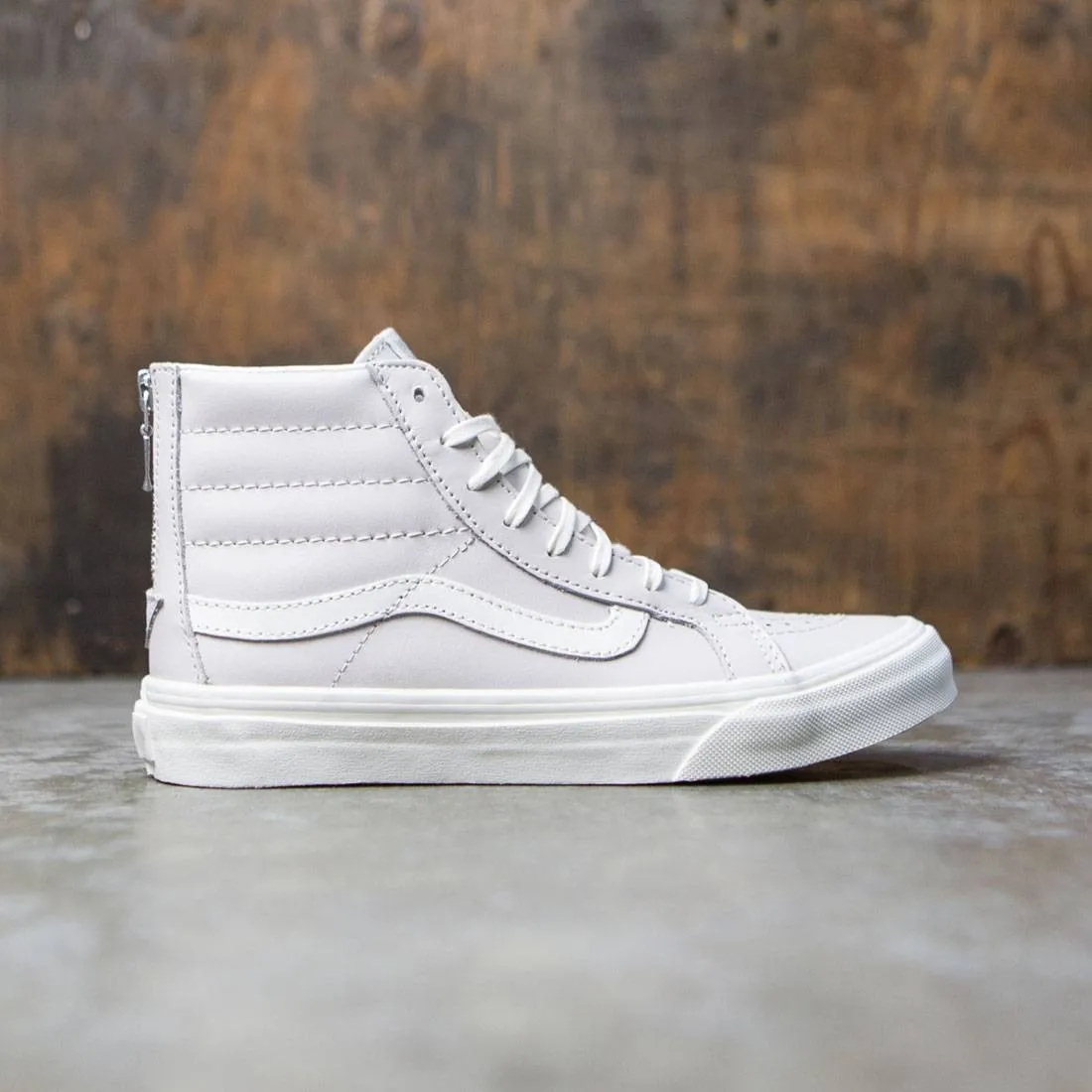 Vans Women Sk8-Hi Slim Zip - Leather (white / wind / blanc de blanc)