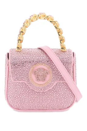 VERSACE Mini Medusa Crystal-Embellished Satin Handbag