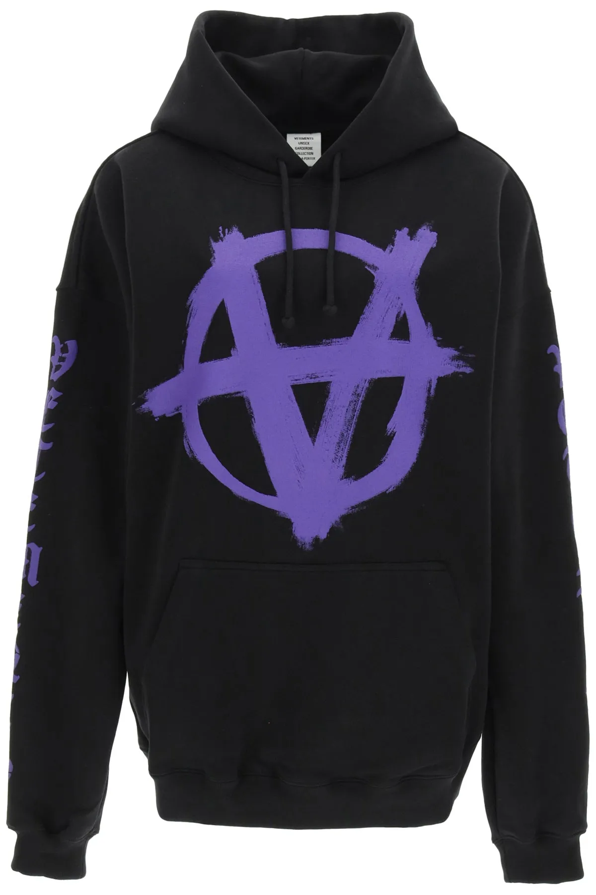 Vetements Anarchy Logo Drawstring Oversized Hoodie