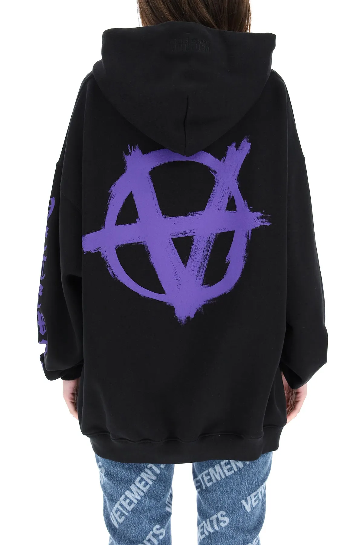 Vetements Anarchy Logo Drawstring Oversized Hoodie