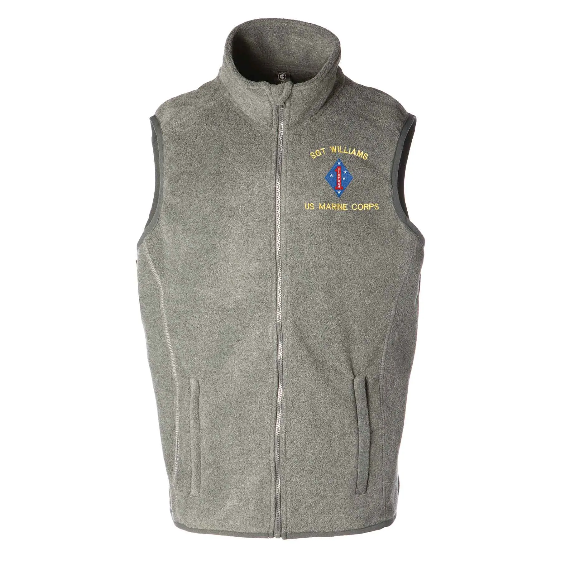 Vietnam 1st Marine Division Embroidered Fleece Vest