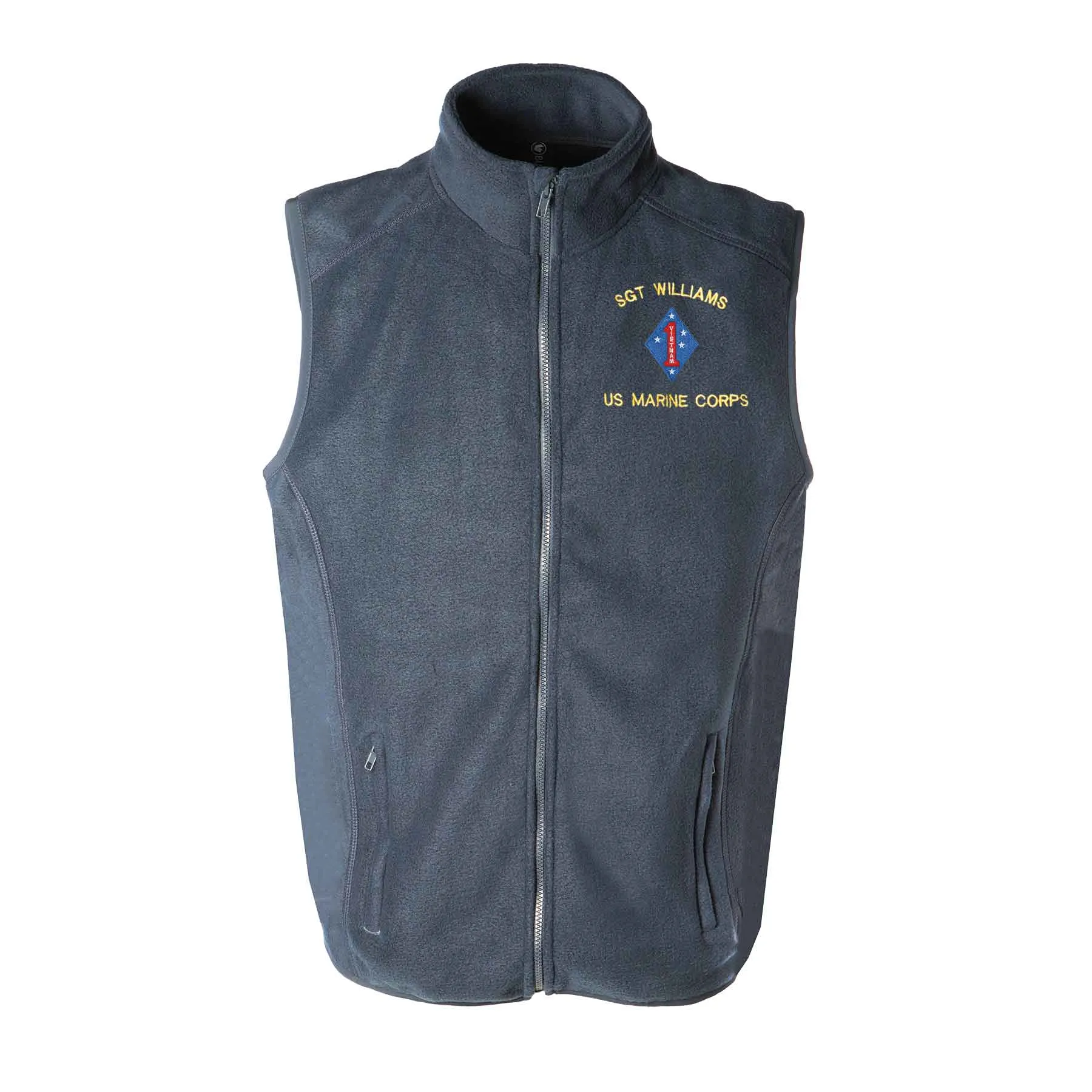 Vietnam 1st Marine Division Embroidered Fleece Vest