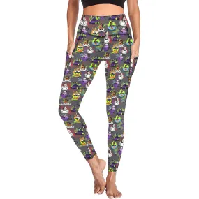 Villains Tea Cups Women's Athletic Leggings With Pockets