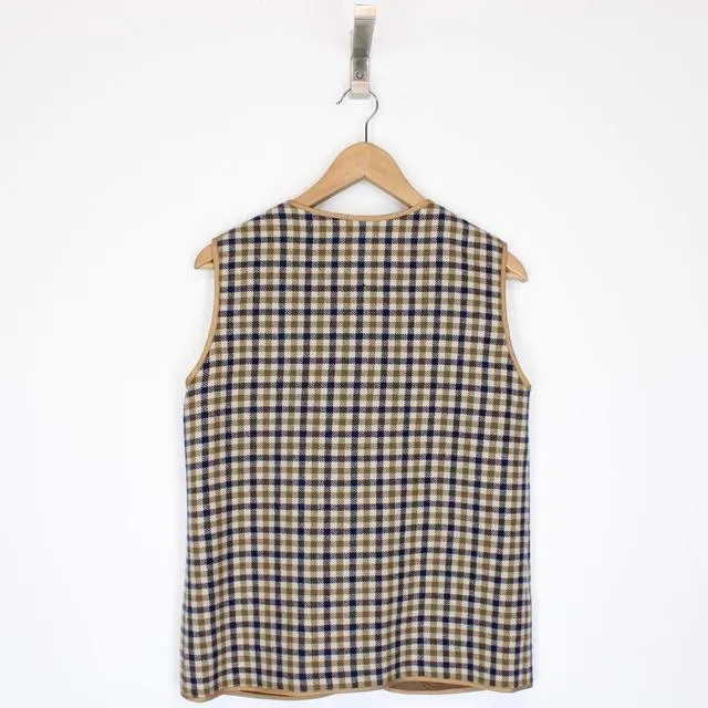 Vintage 90s Aquascutum Wool Waistcoat Vest Small