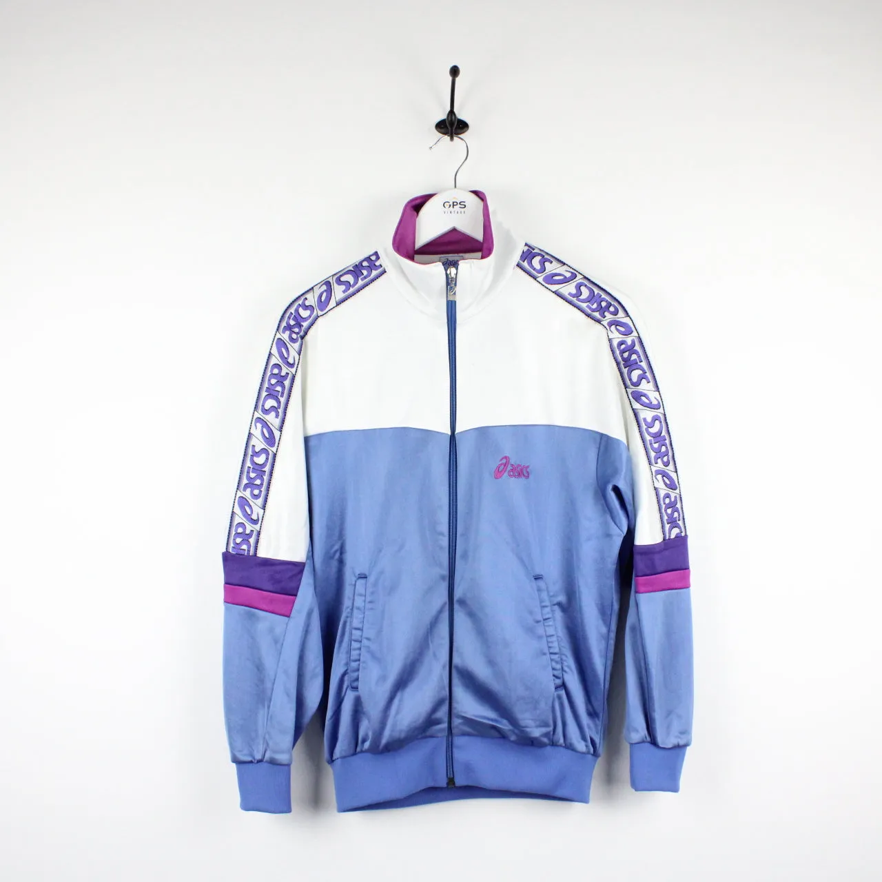 Vintage 90s ASICS Track Top Jacket Blue | Small