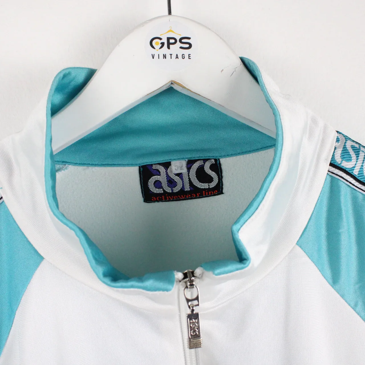 Vintage 90s ASICS Track Top White | Large