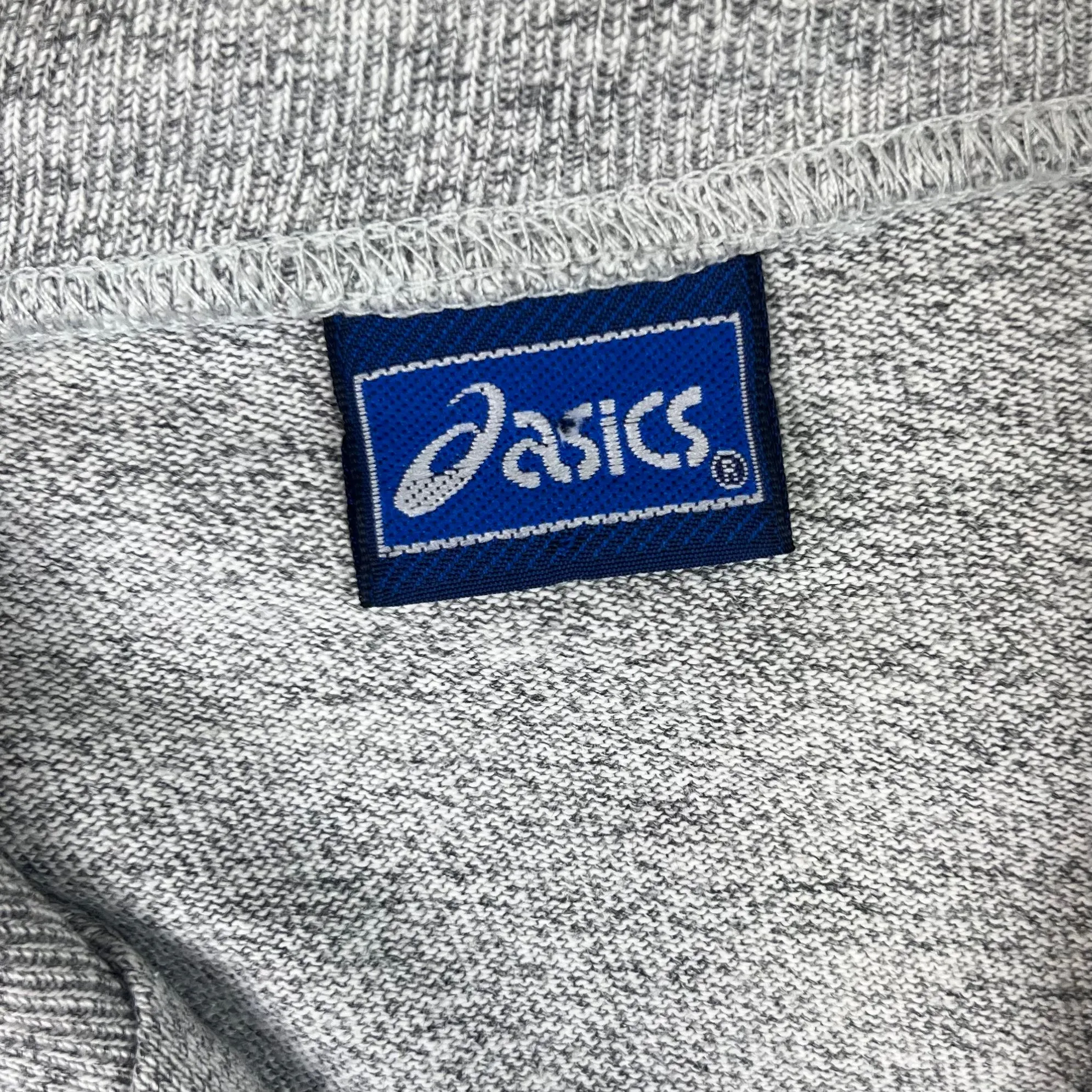 Vintage Asics Logo Quarter-Zip Grey Sweatshirt